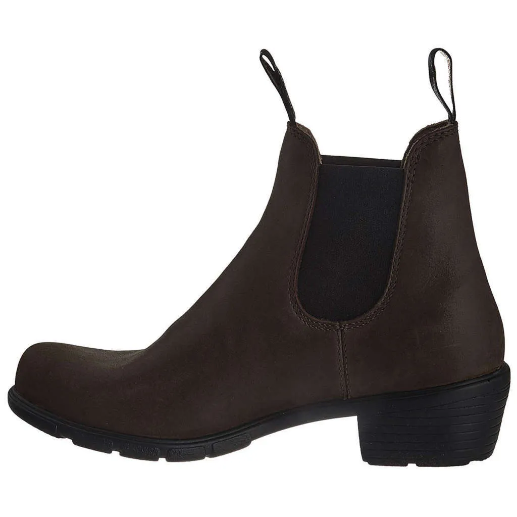 1673 Water-Resistant Leather Unisex Heeled Chelsea Boots