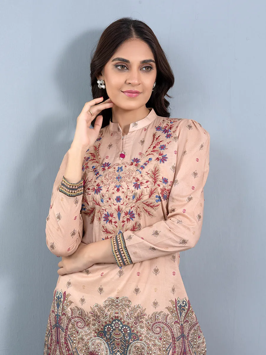 1pc - Printed Embroidered Lawn Shirt