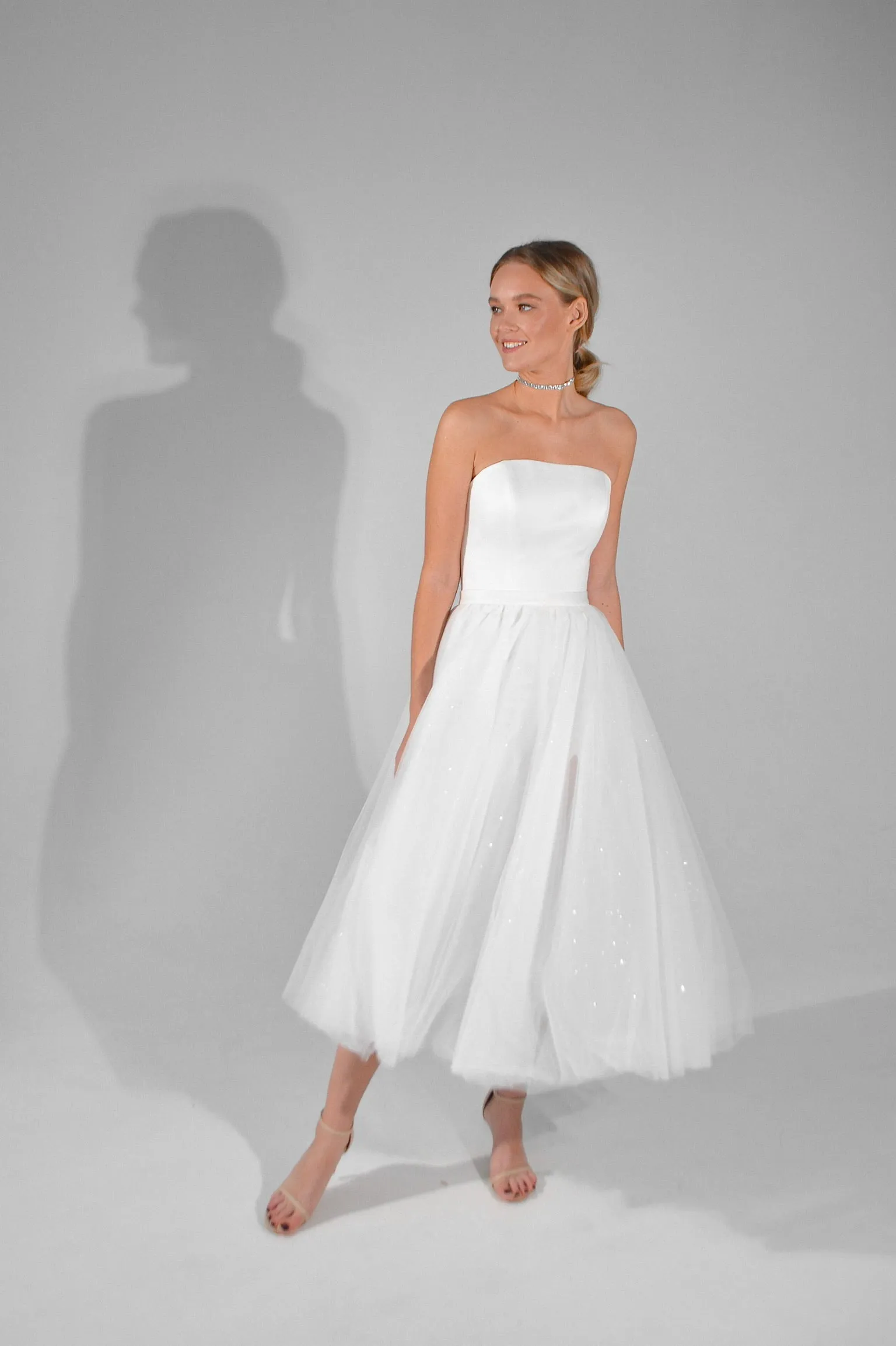 2 in 1 Midi Wedding Dress Monika