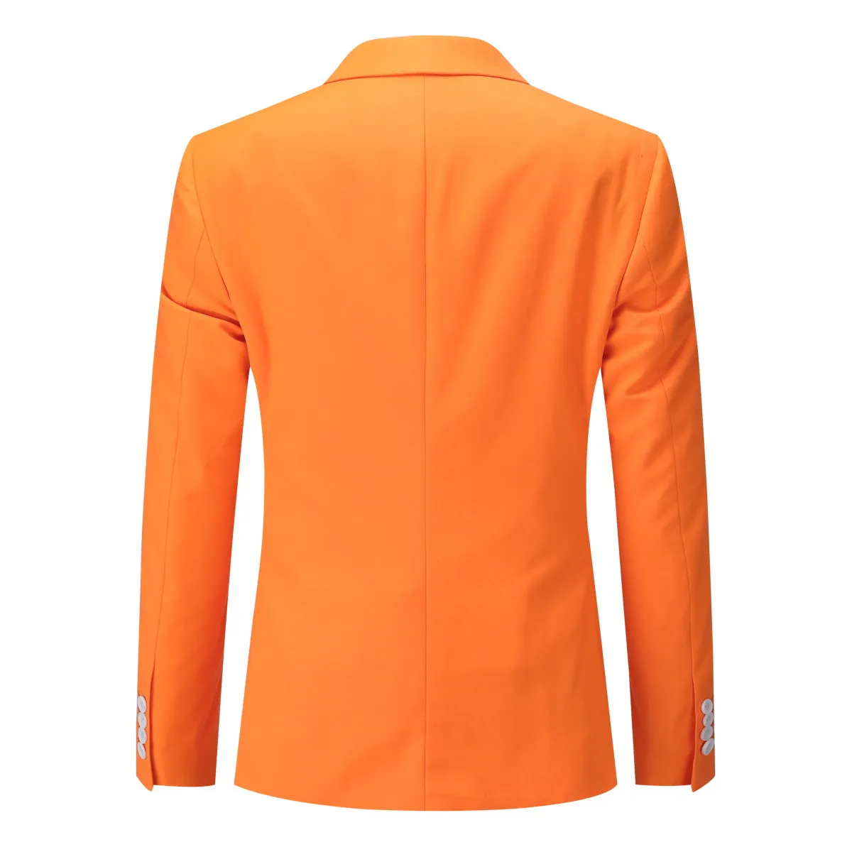 3-Piece Notched Lapel Casual Suit Orange