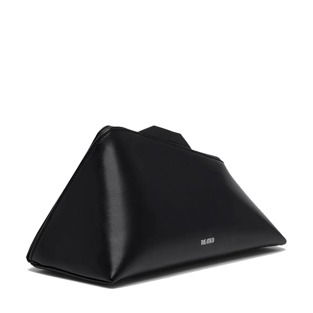 ''8.30PM'' Leather Oversized Clutch,Black