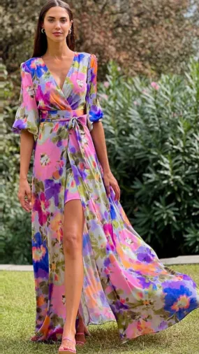 A1746 Floral Mini Maxi Dress