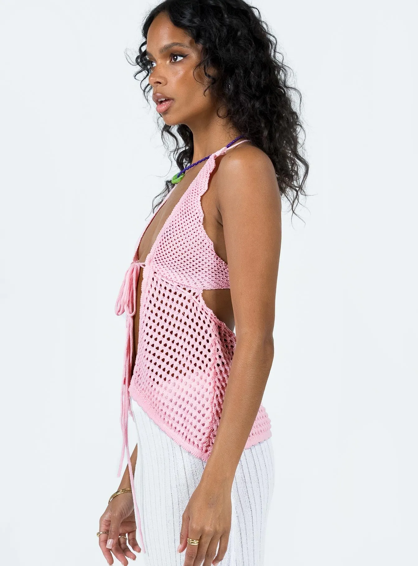 Adani Crochet Top Pink