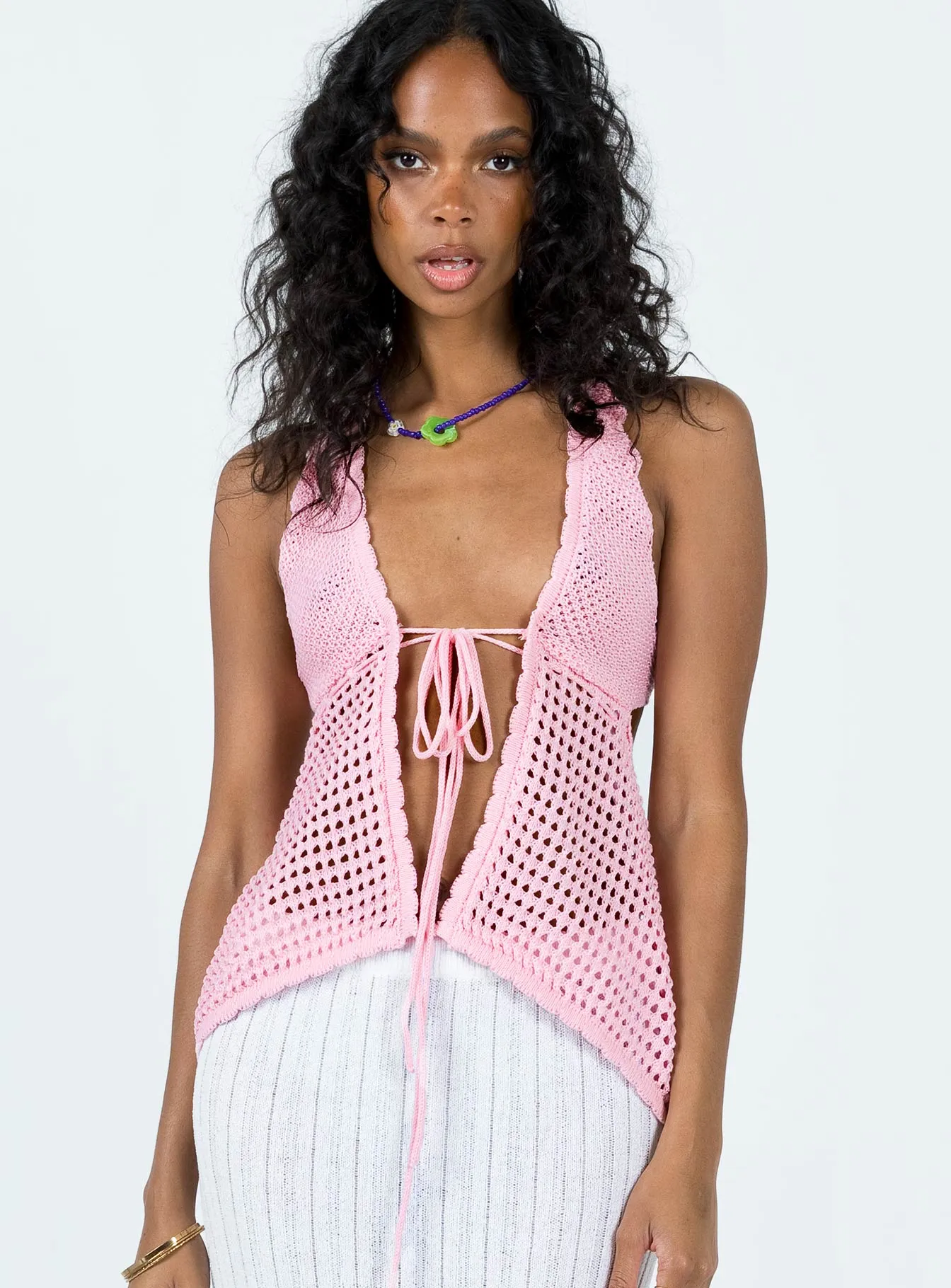 Adani Crochet Top Pink