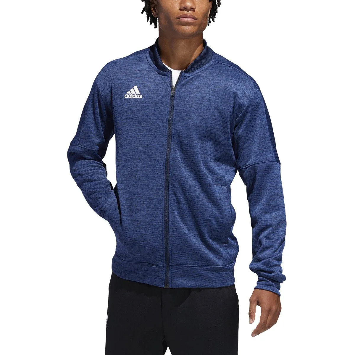 adidas Men's Collegiate Navy Melange Team Issue Bomber Jacket