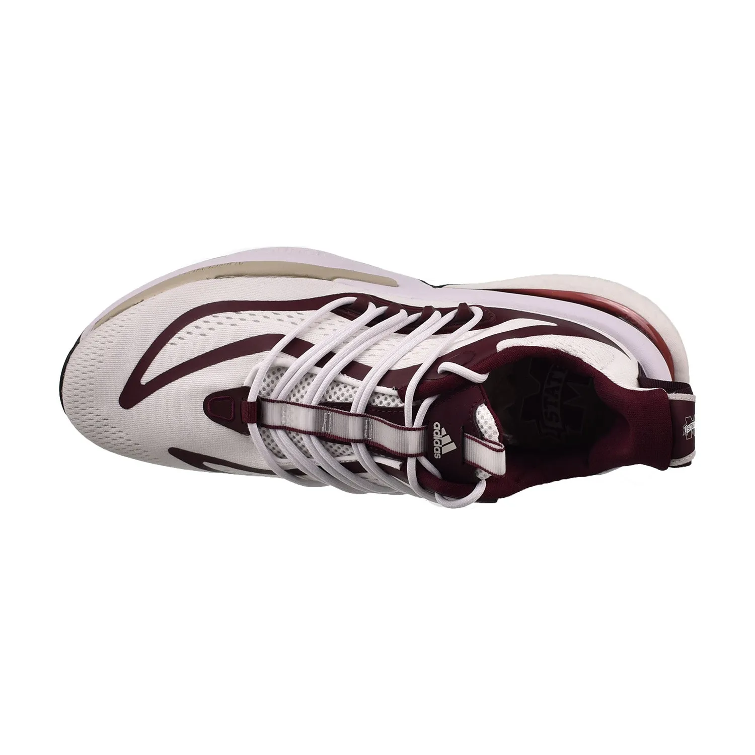 Adidas Mississippi State Alphaboost V1 Men's Shoes Cloud White-Team Maroon 2