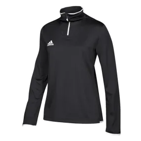 adidas Women's Black/White Team Iconic Knit Long Sleeve Quarter Zip