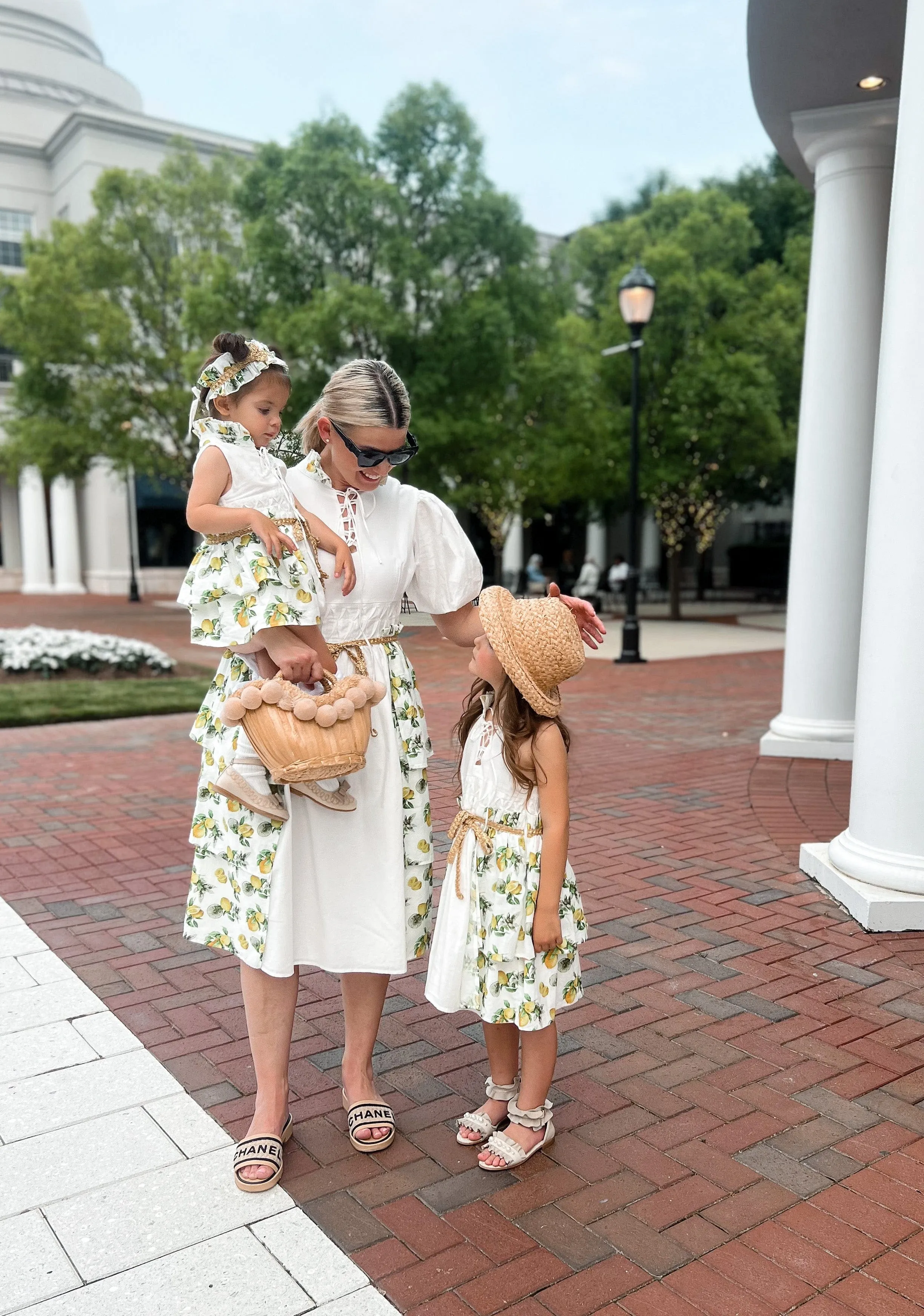 Amalfi Lemon Print Linen Mom Dress