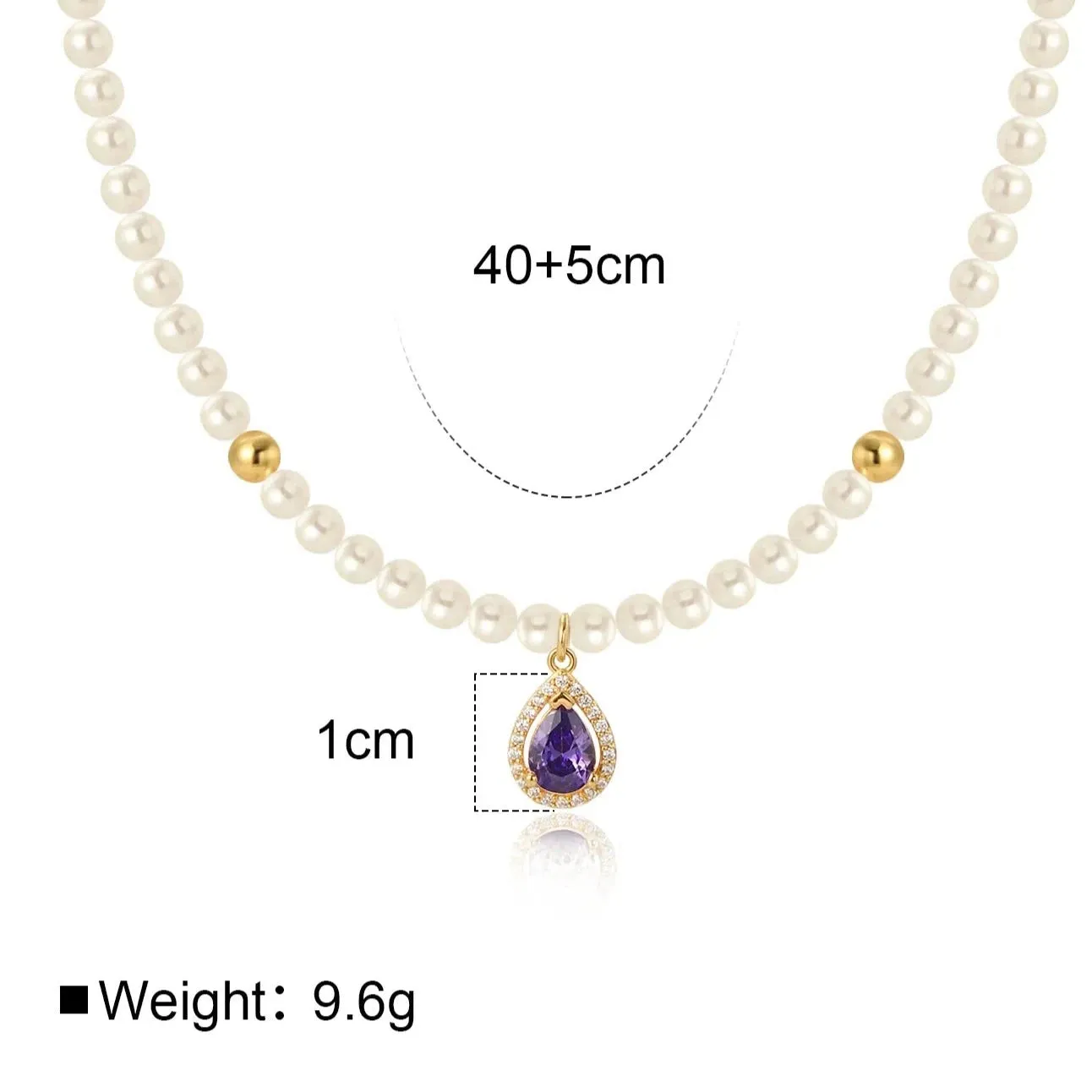 Amethyst Purple Gemstone Pearl Necklace