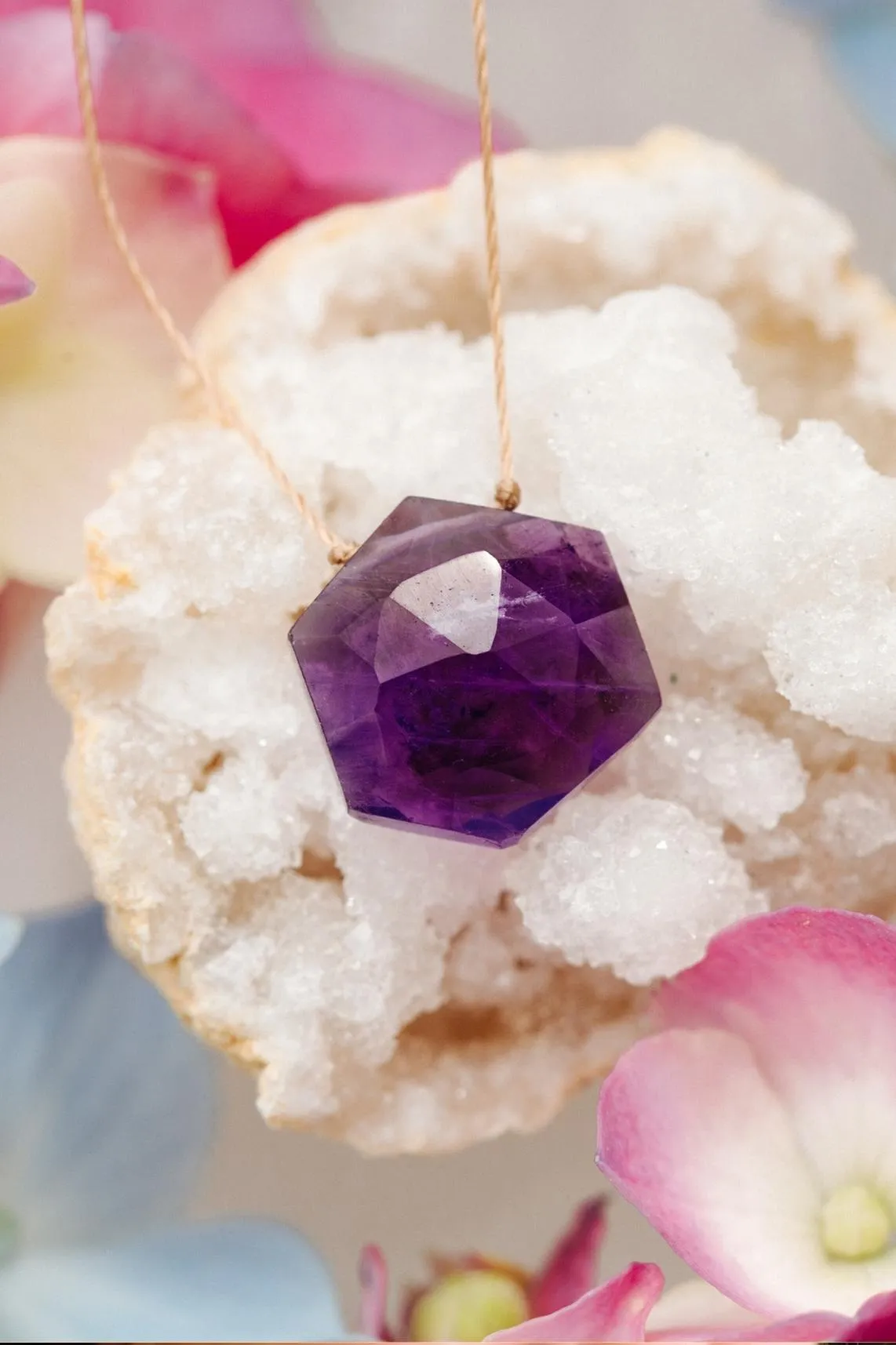 Amethyst Sacred Geometry Necklace to Heal