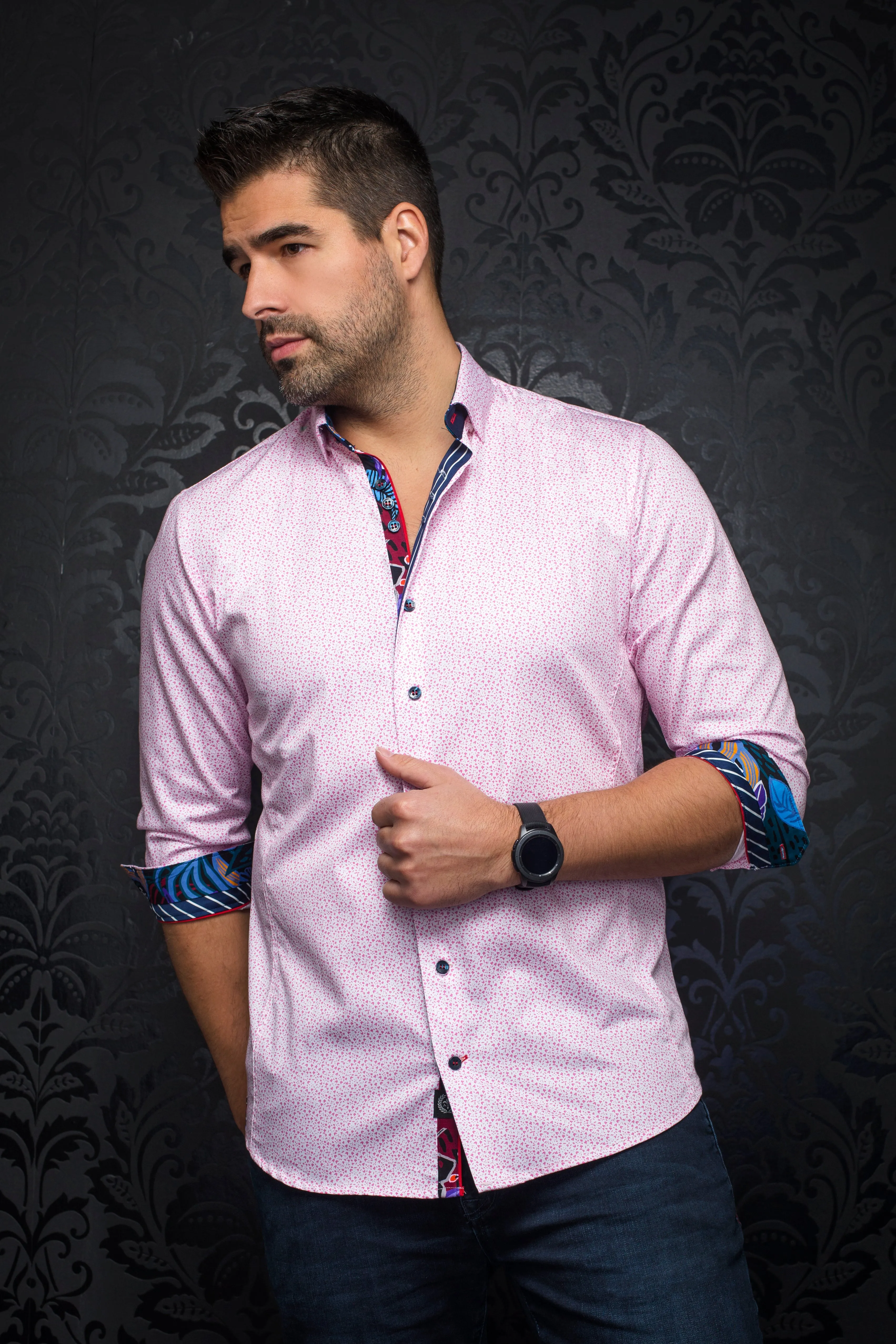 Au Noir Stretch Shirt | Mozi Pink