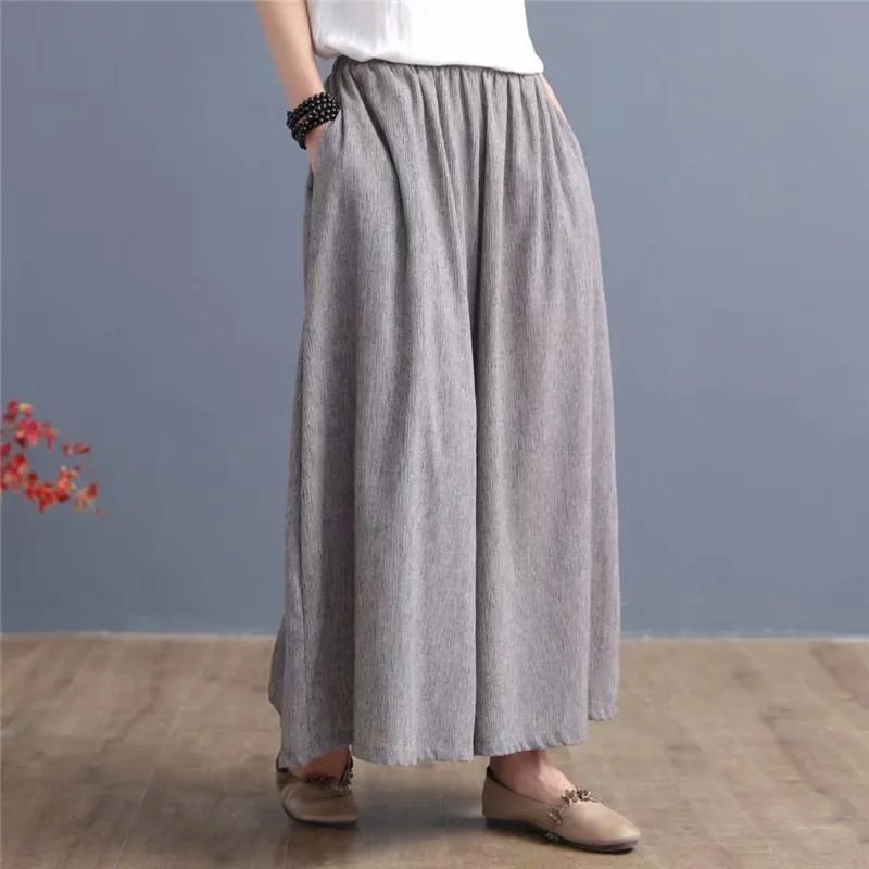 Babakud Summer Ramie Women Wide Leg Pants