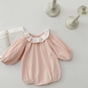 Baby Girls Solid Color Rompers Wholesale 240301181