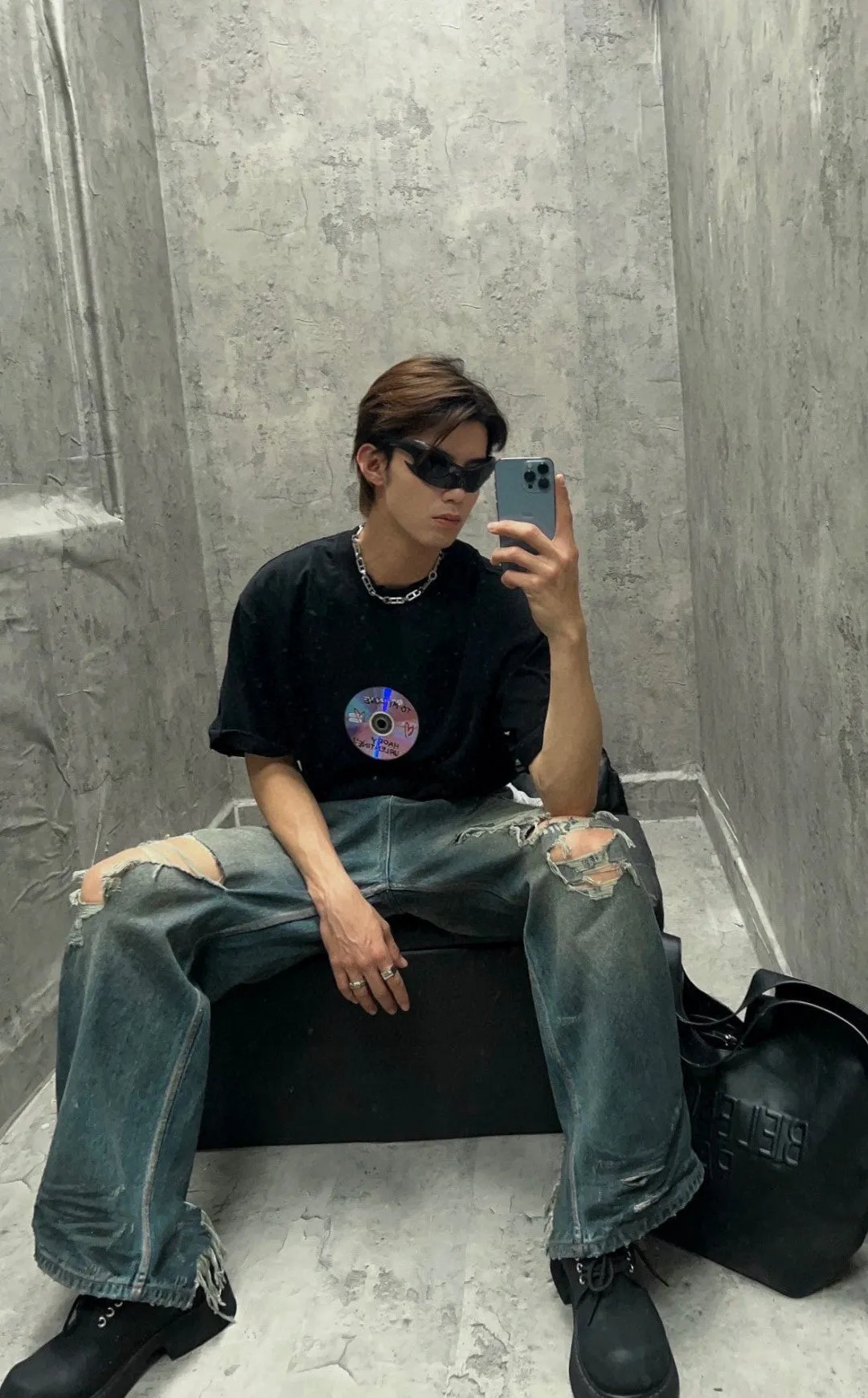 Balenciaga CD Graphic Black T-Shirt