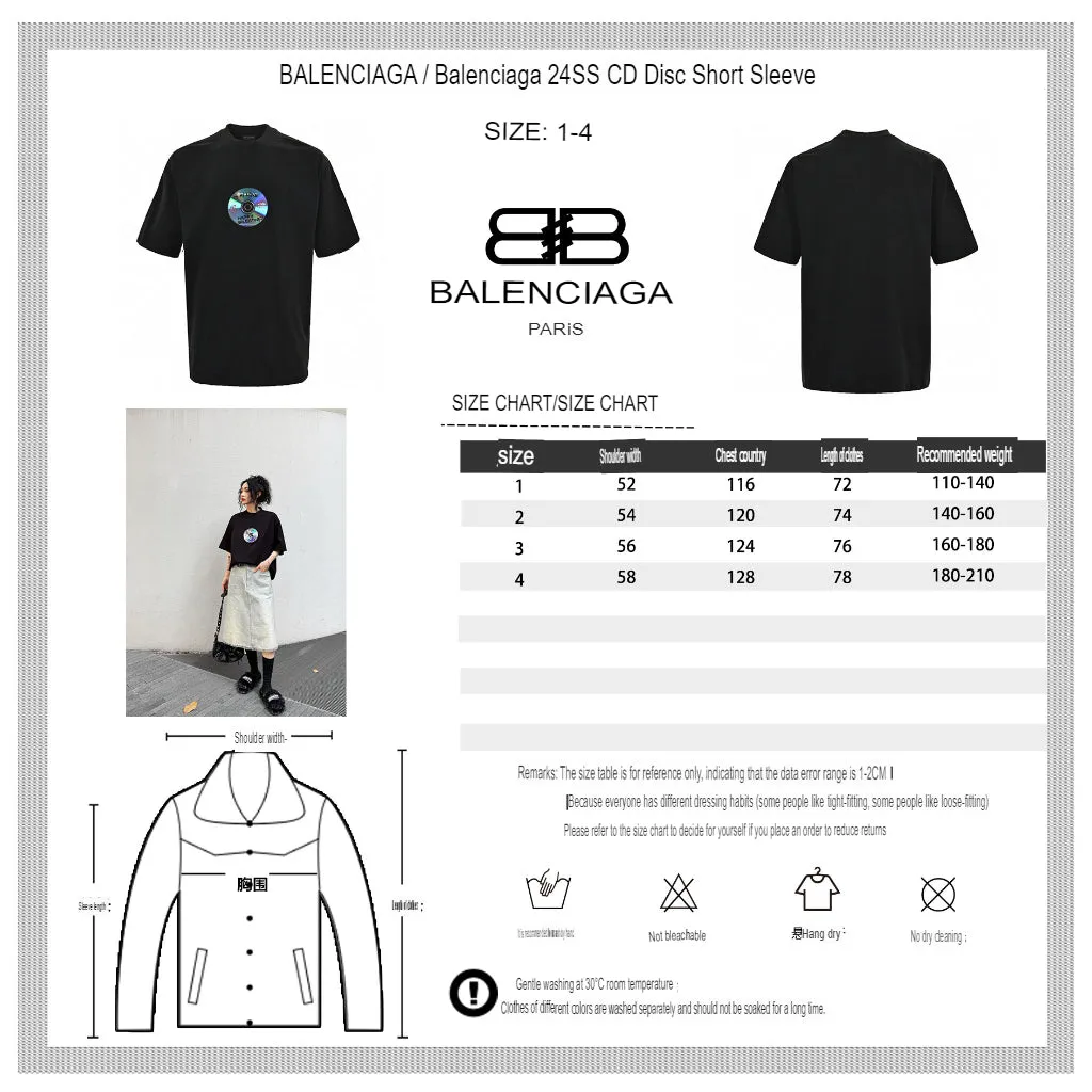 Balenciaga CD Graphic Black T-Shirt