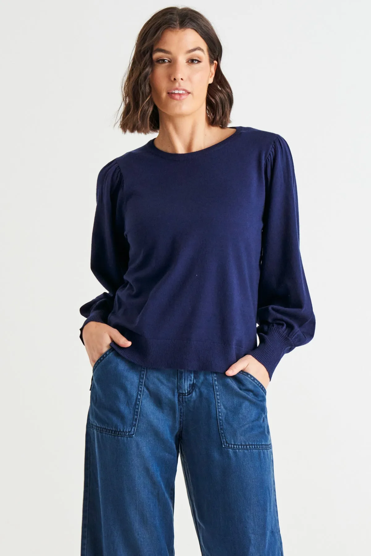 Betty Basics Charlotte Knit Jumper - Dark Blue