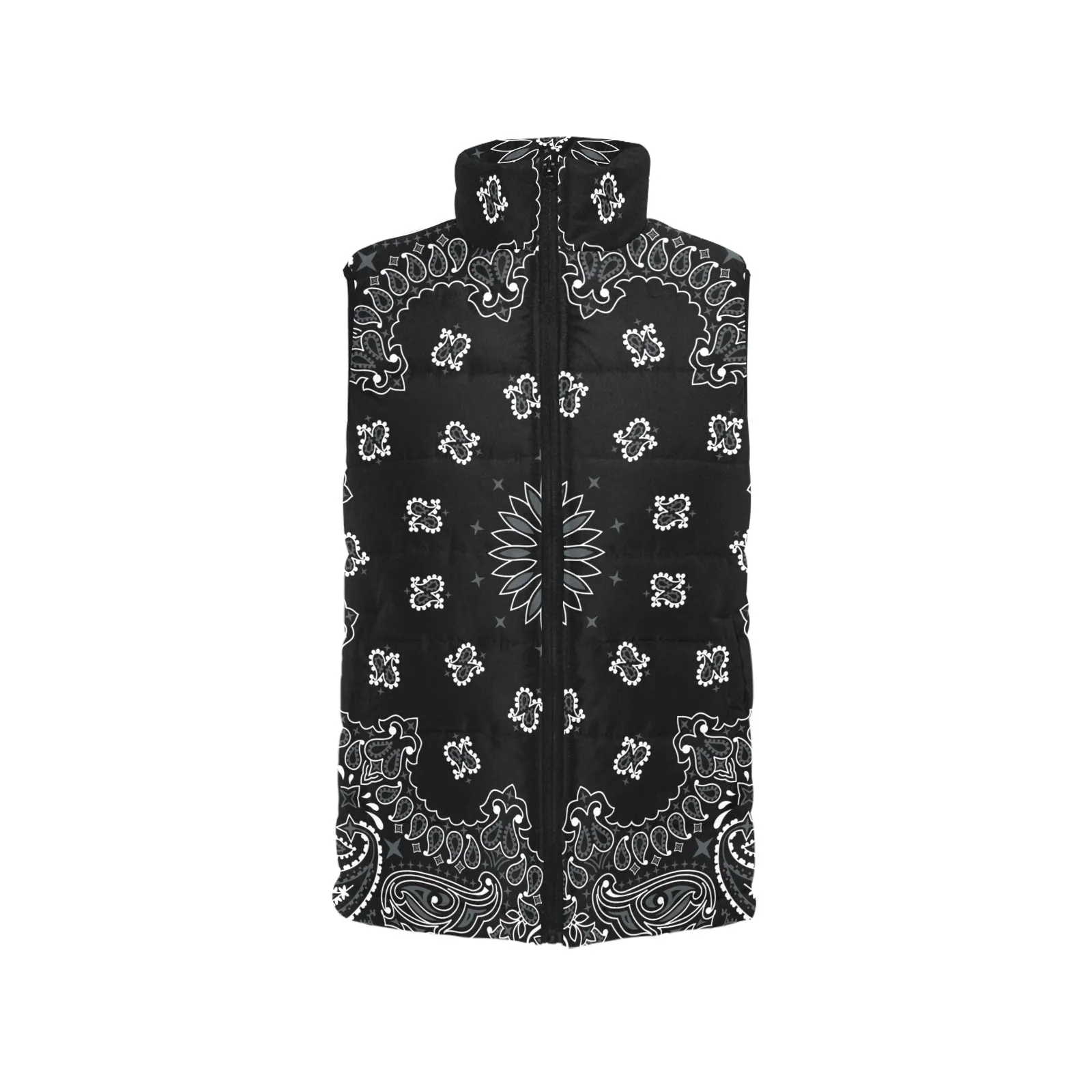 black bandana Women's Padded Vest Jacket