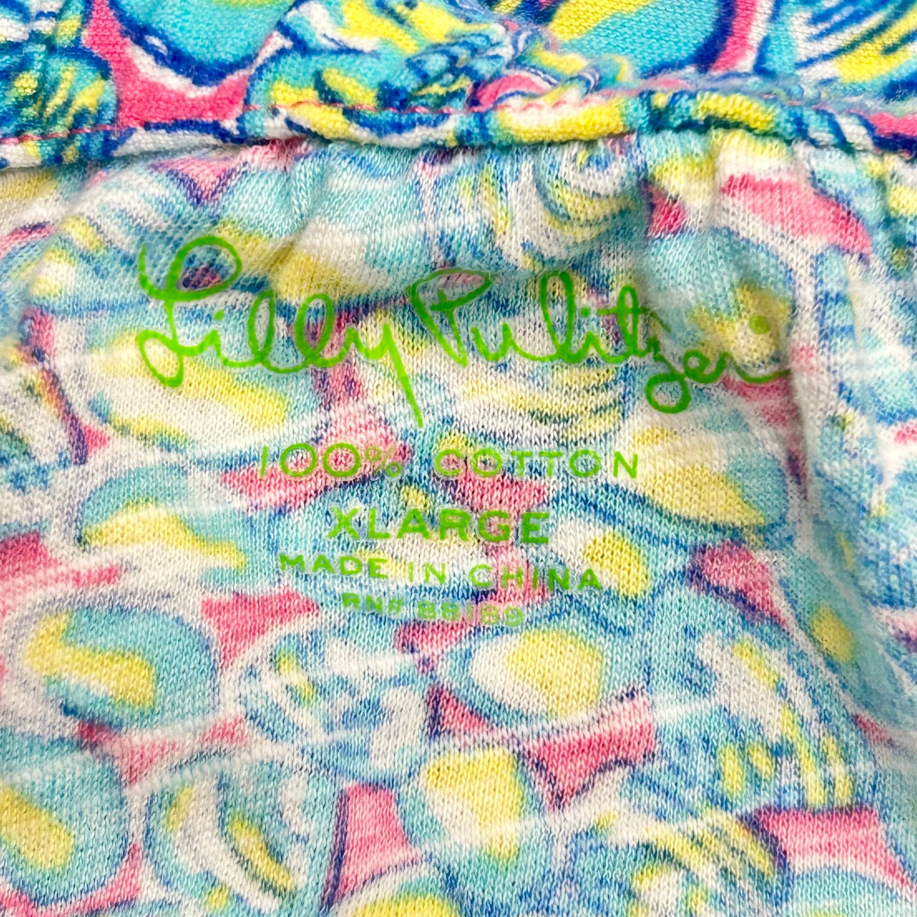 Blue & Yellow Top Sleeveless Designer By Lilly Pulitzer, Size: Xl