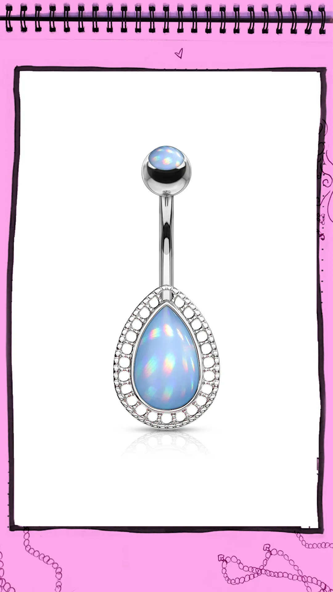 Blue Cinderella Tear Belly Ring