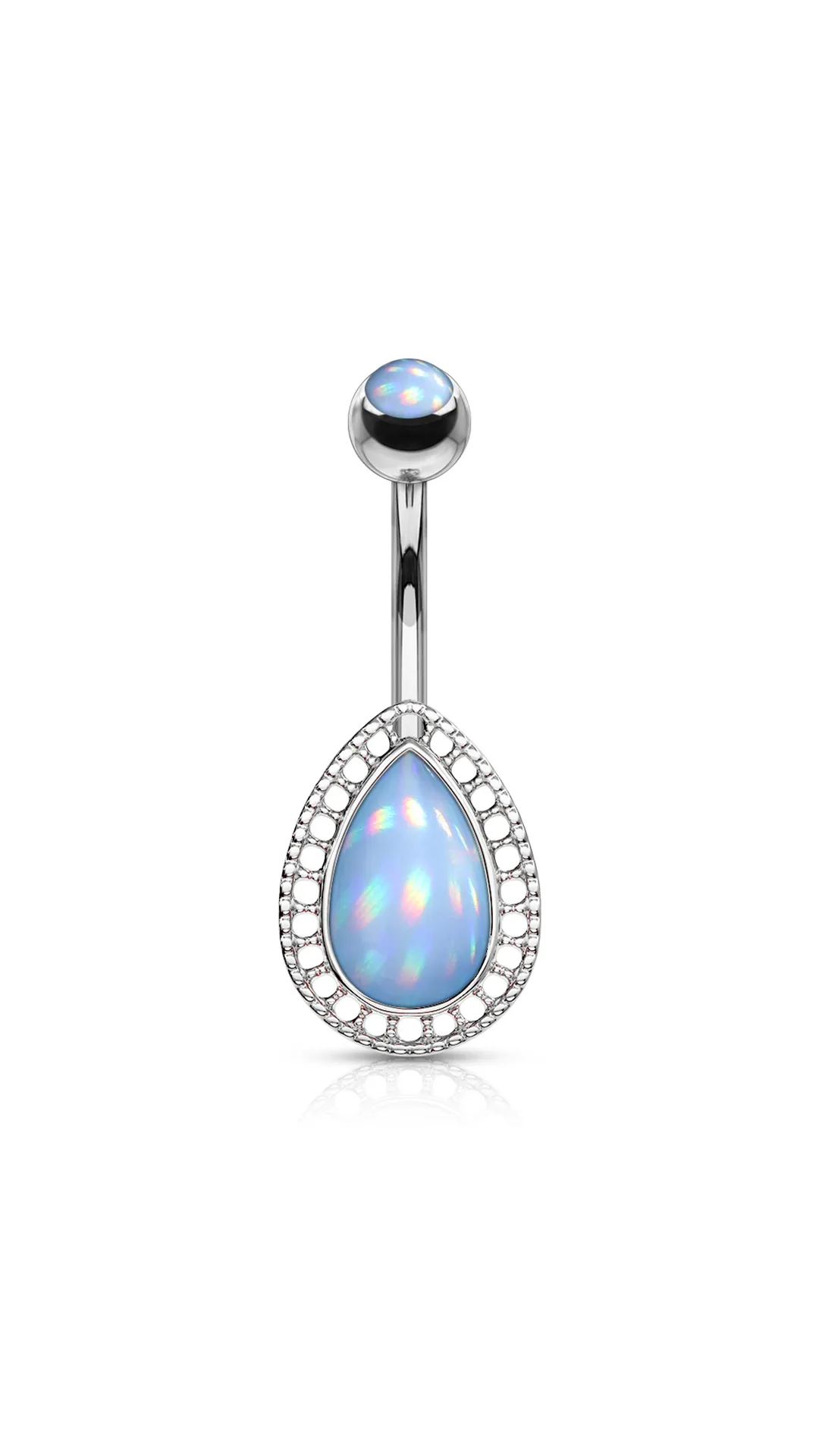 Blue Cinderella Tear Belly Ring