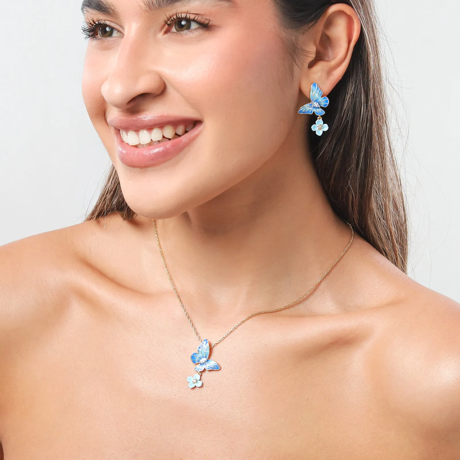 Blue Morpho Butterfly Necklace