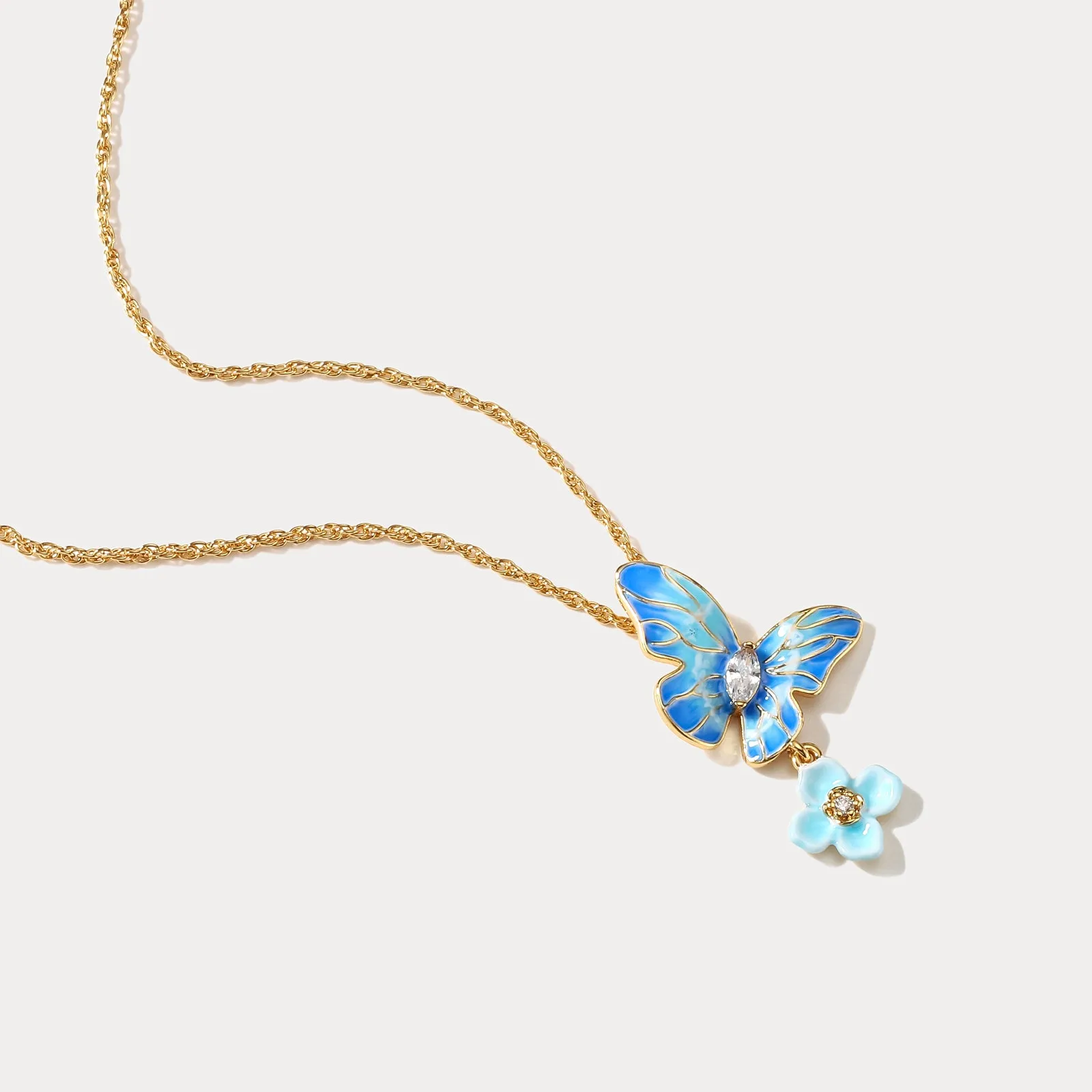 Blue Morpho Butterfly Necklace