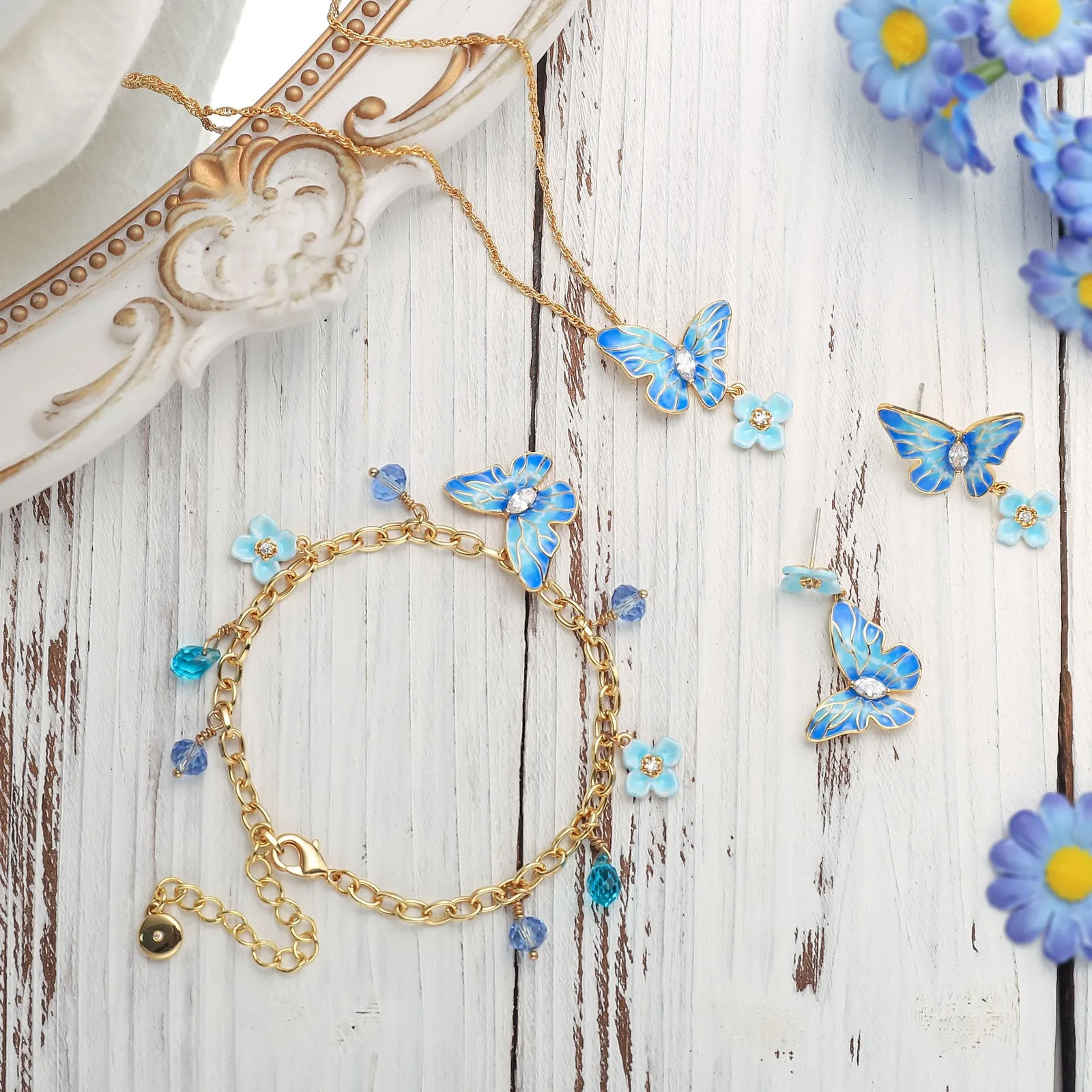 Blue Morpho Butterfly Necklace