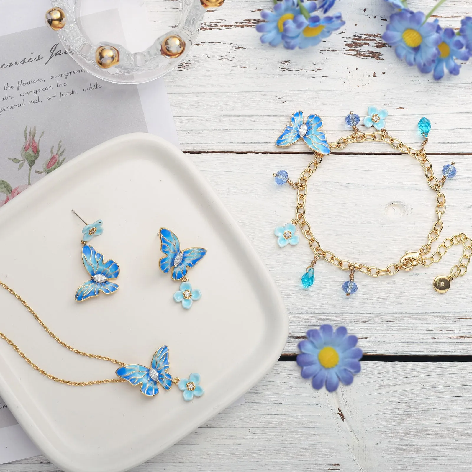 Blue Morpho Butterfly Necklace