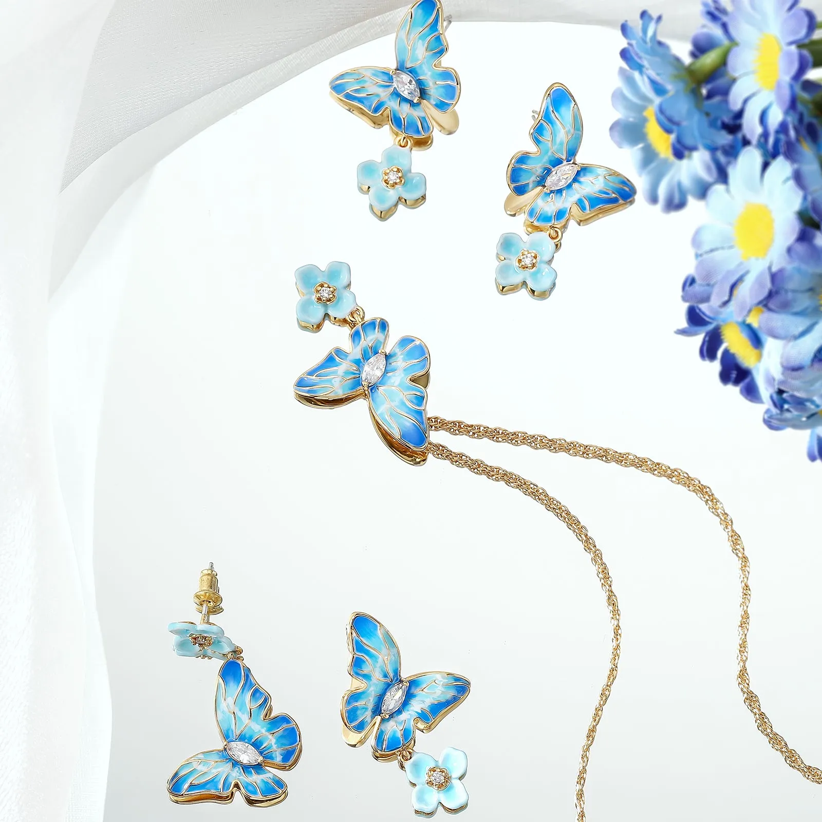 Blue Morpho Butterfly Necklace