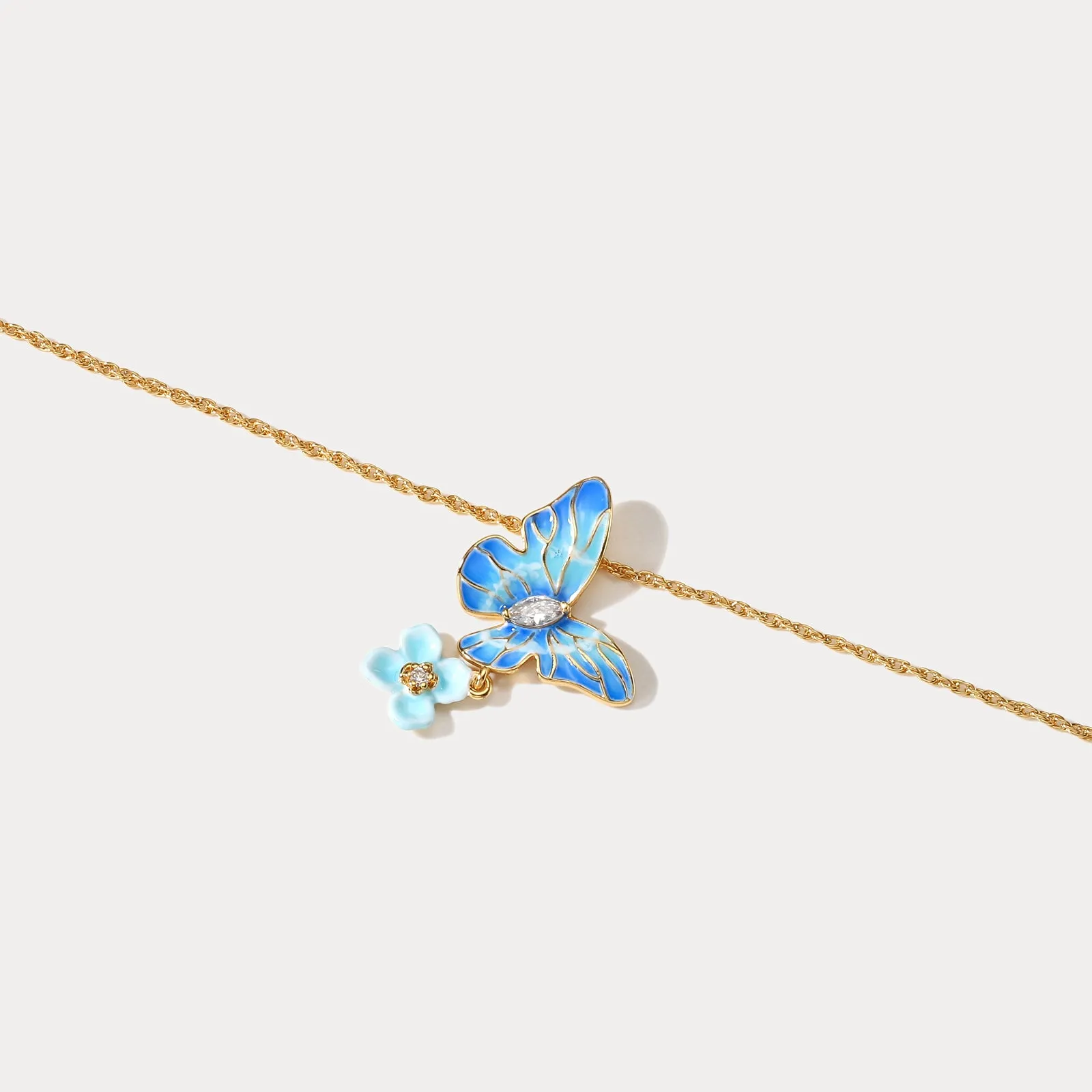 Blue Morpho Butterfly Necklace