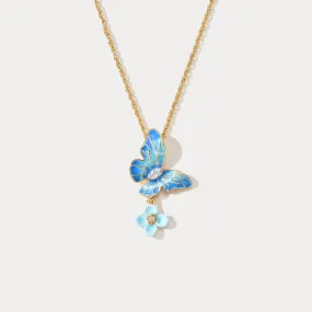 Blue Morpho Butterfly Necklace