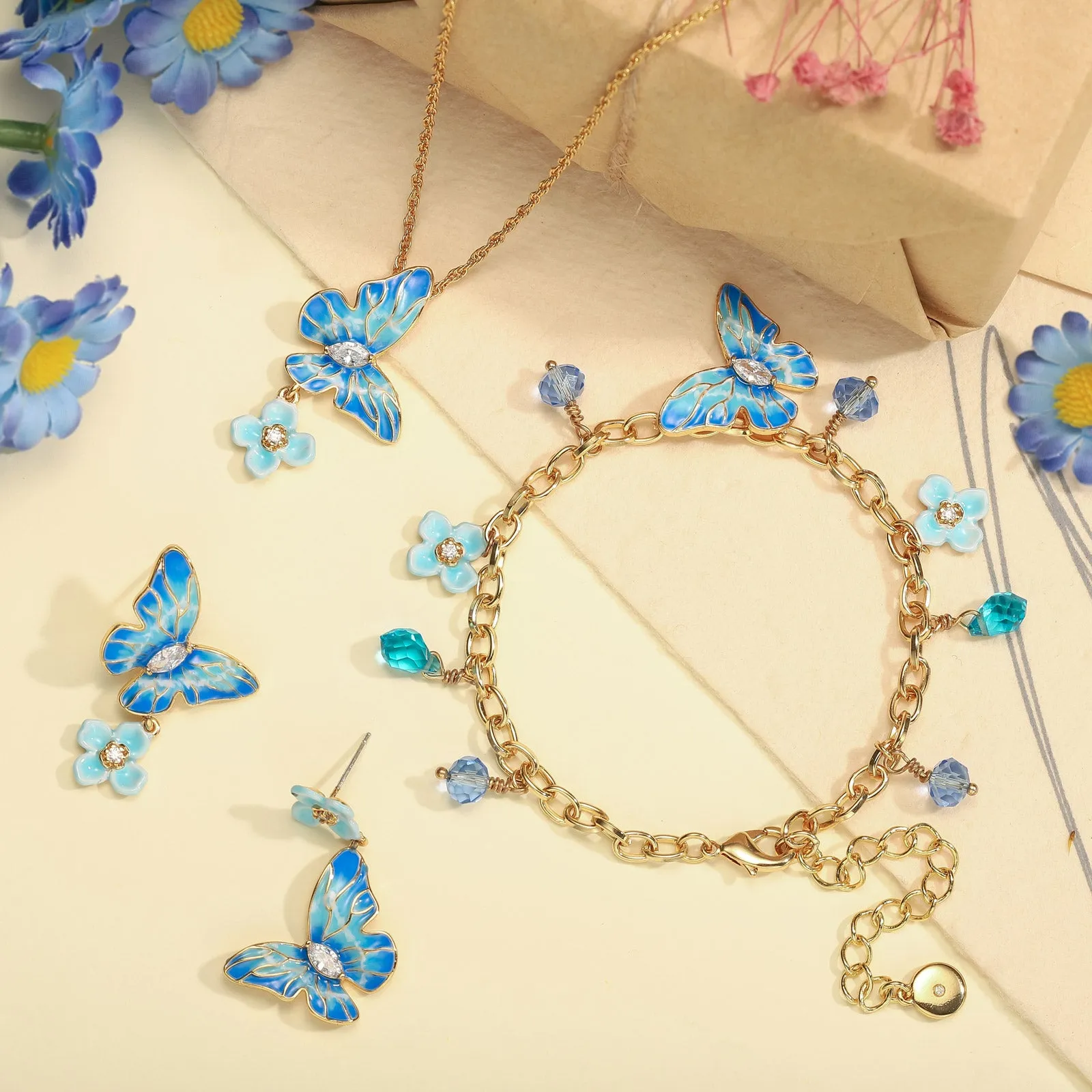 Blue Morpho Butterfly Necklace