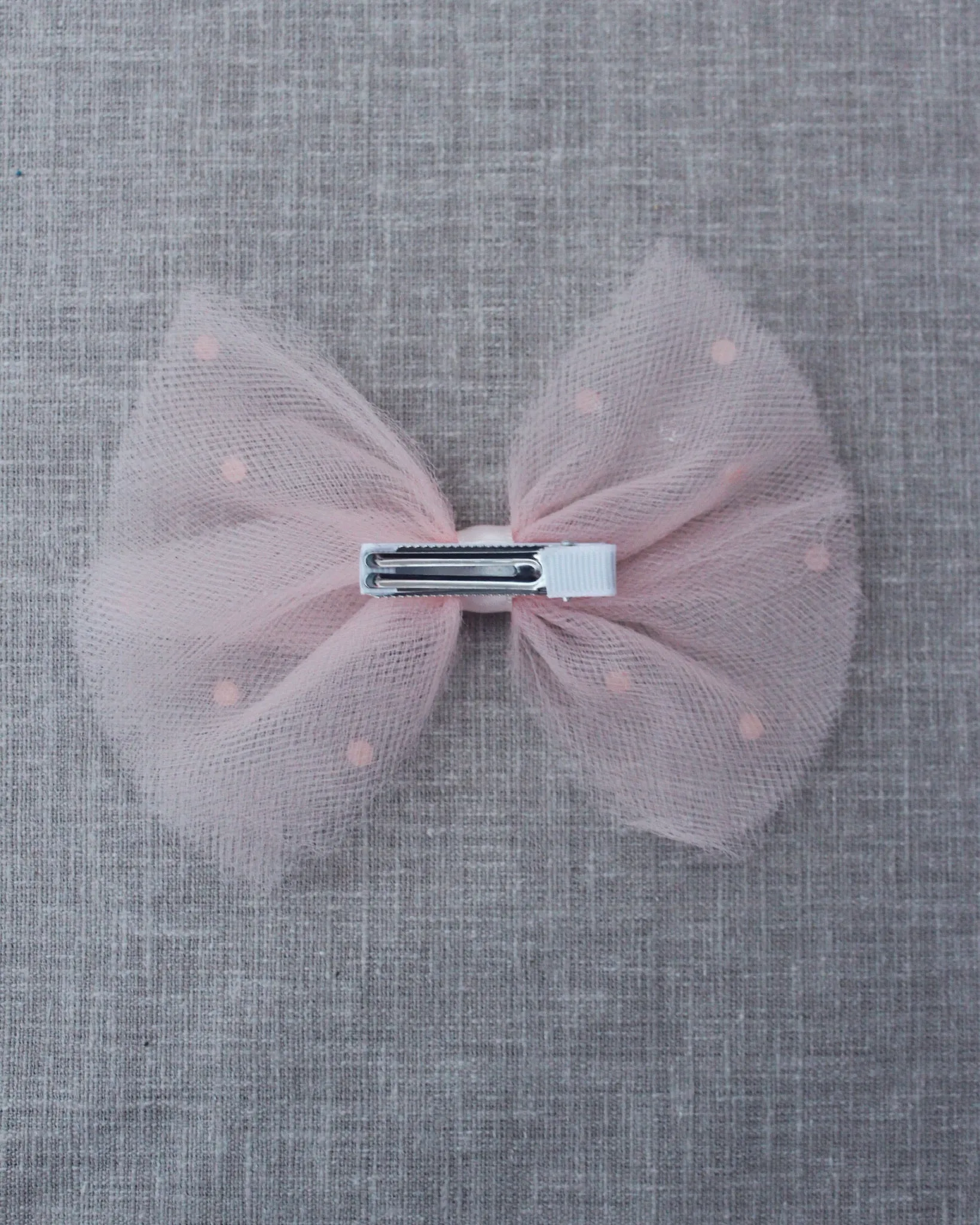 Blush Butterfly Tulle Bow Hair Clip or Shoe Clips with Scattered Pearls