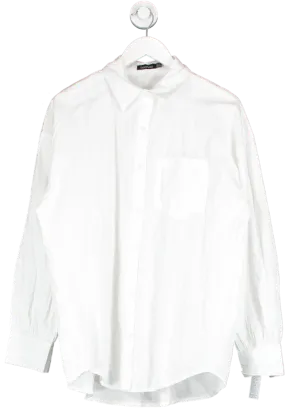 boohoo White Oversized Cotton Shirt UK 10