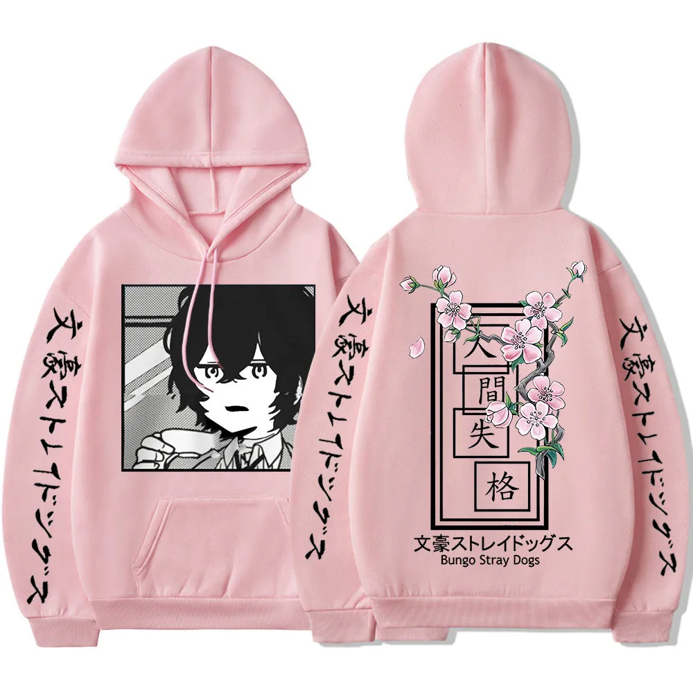 Bungo Stray Dogs Anime Print Hoodie Dazai Osamu Fleece Sweatshirt Harajuku Pullovers