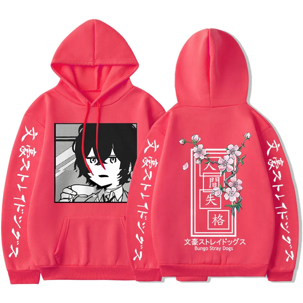 Bungo Stray Dogs Anime Print Hoodie Dazai Osamu Fleece Sweatshirt Harajuku Pullovers