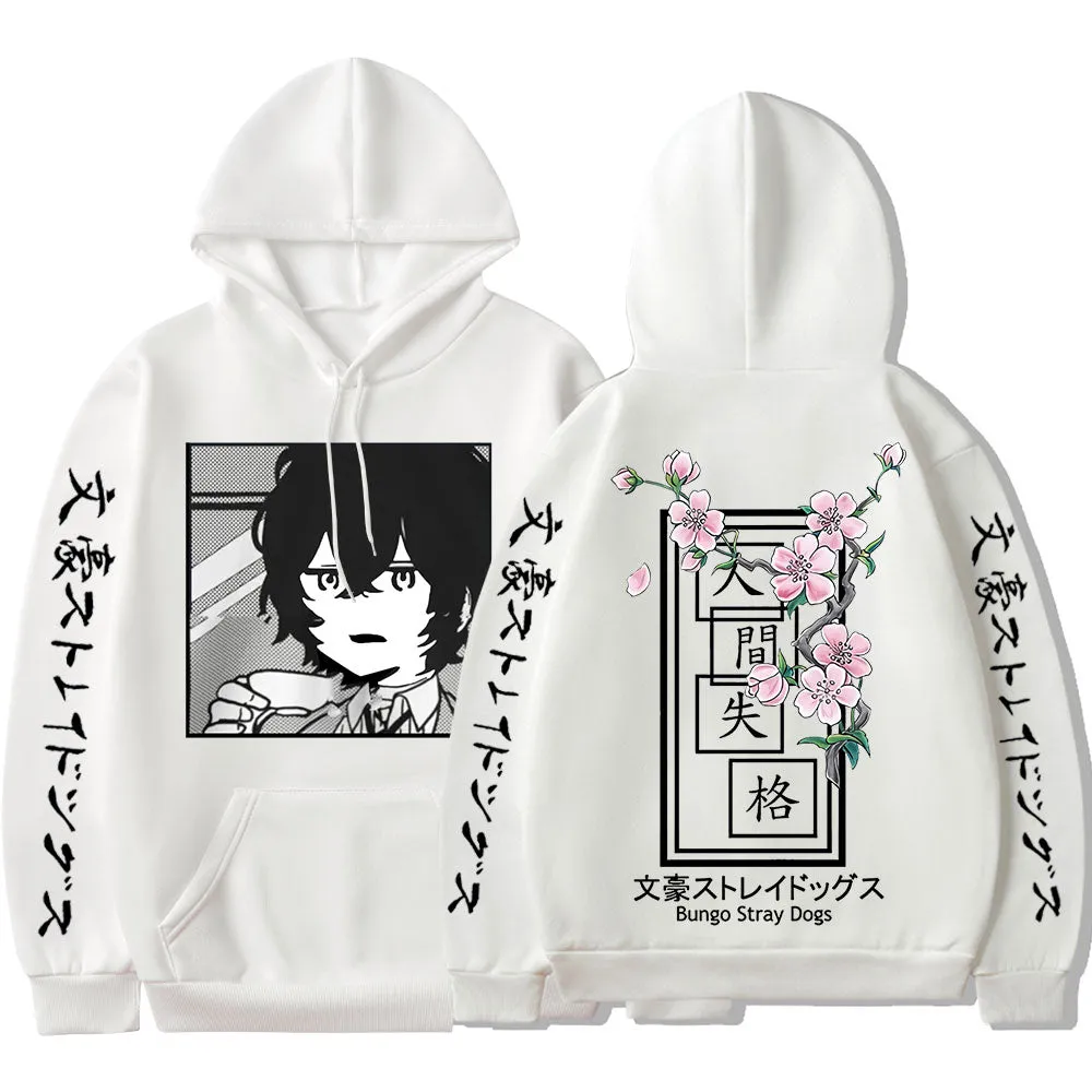 Bungo Stray Dogs Anime Print Hoodie Dazai Osamu Fleece Sweatshirt Harajuku Pullovers