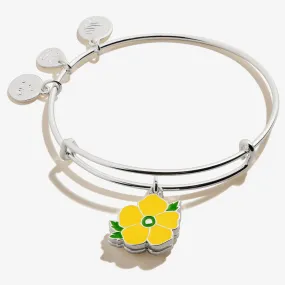 Buttercup Flower Mantra Charm Bangle