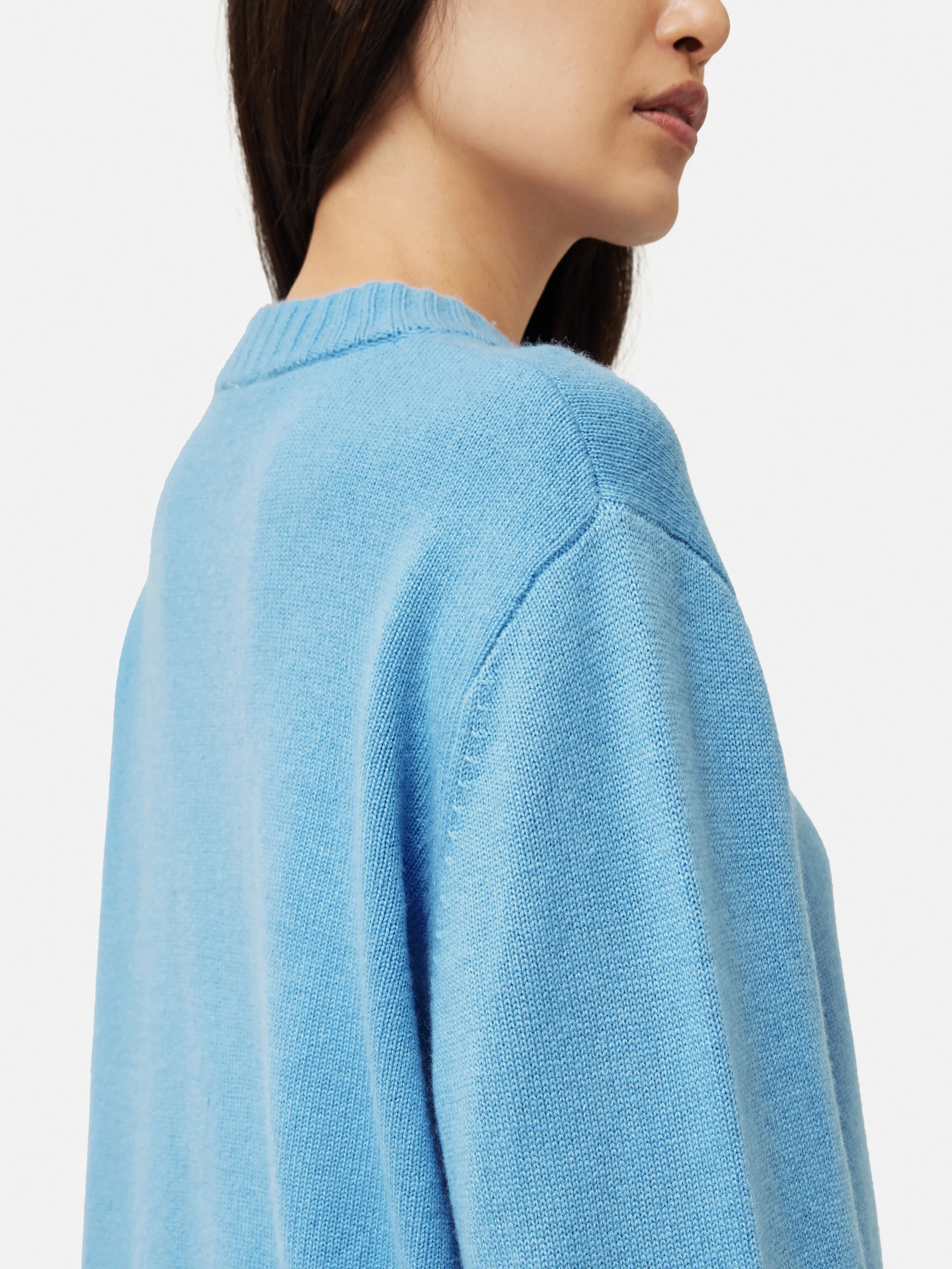 Button Detail Oversized Jumper | Blue