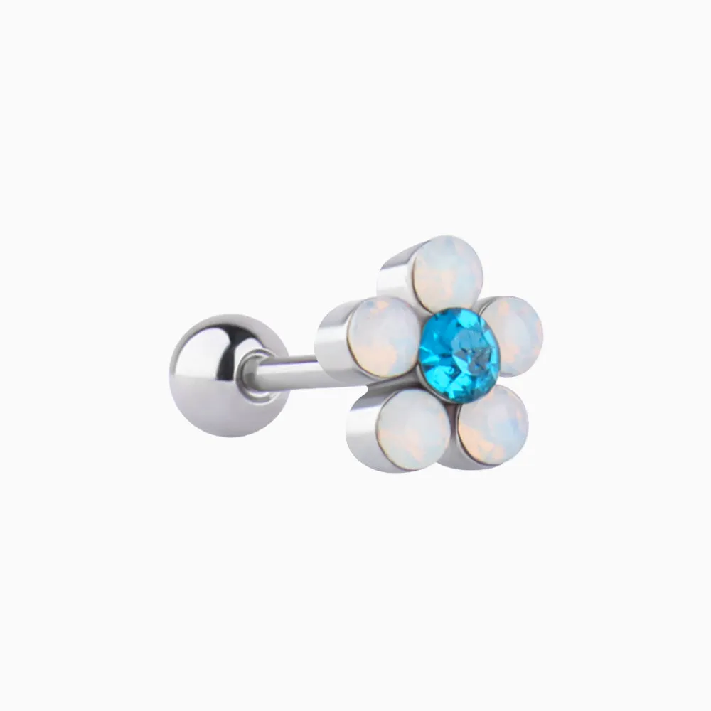 Charming Opal Flower Stud