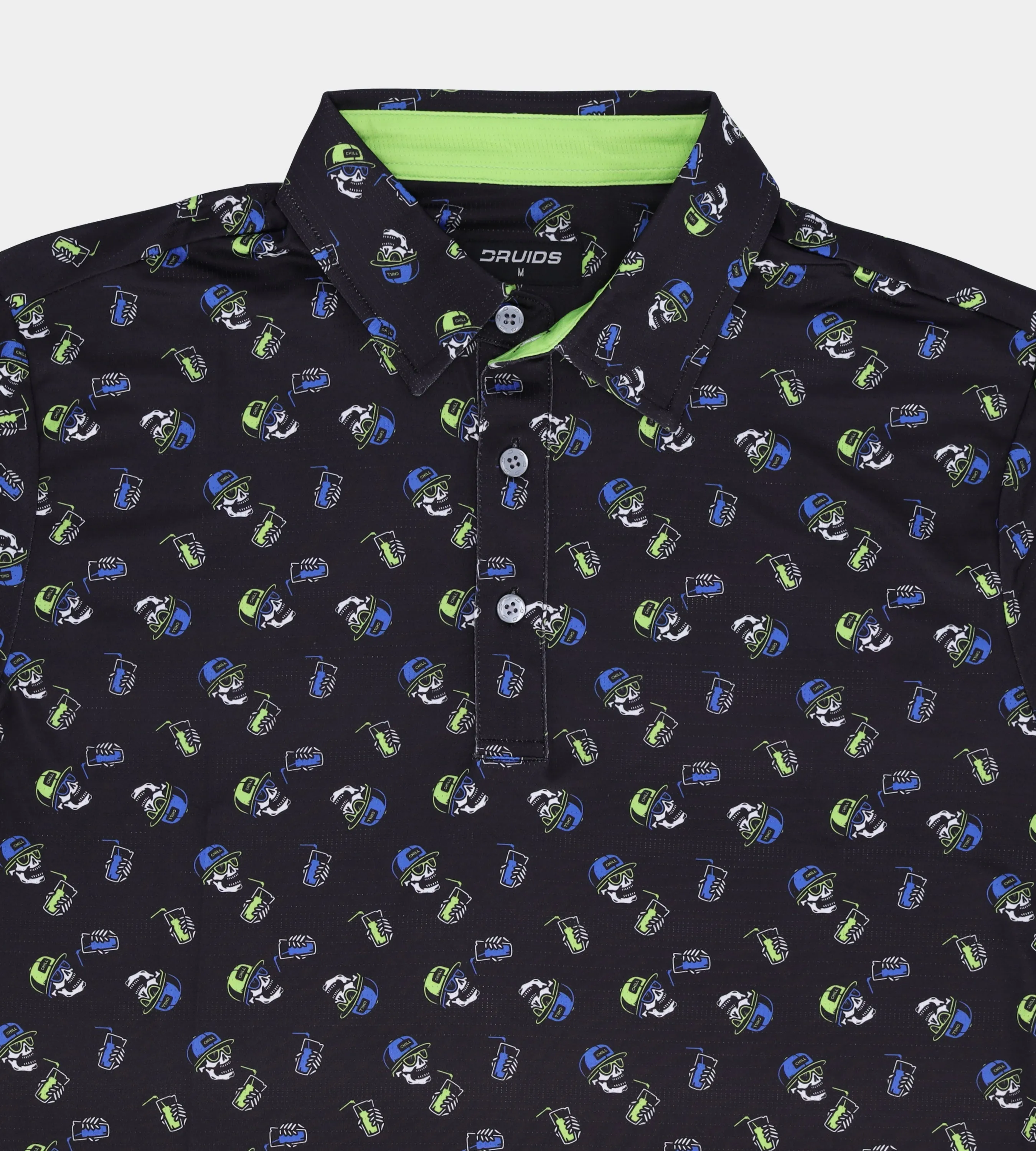 CHILL SKULLS POLO - BLACK