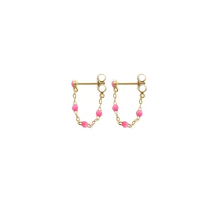 Classic Gigi Pink earrings, Yellow Gold