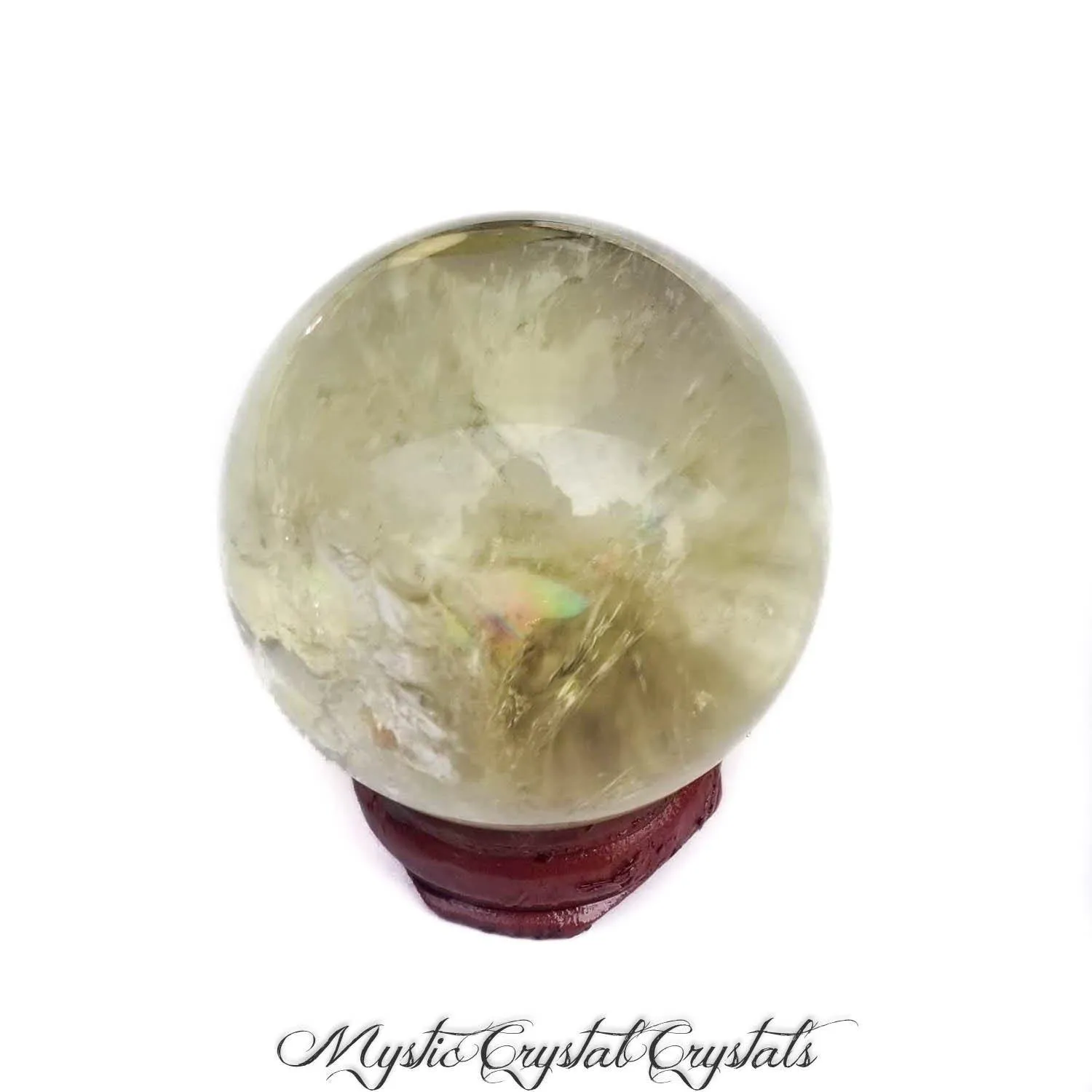 Clear Citrine Sphere with Rainbows - 37mm