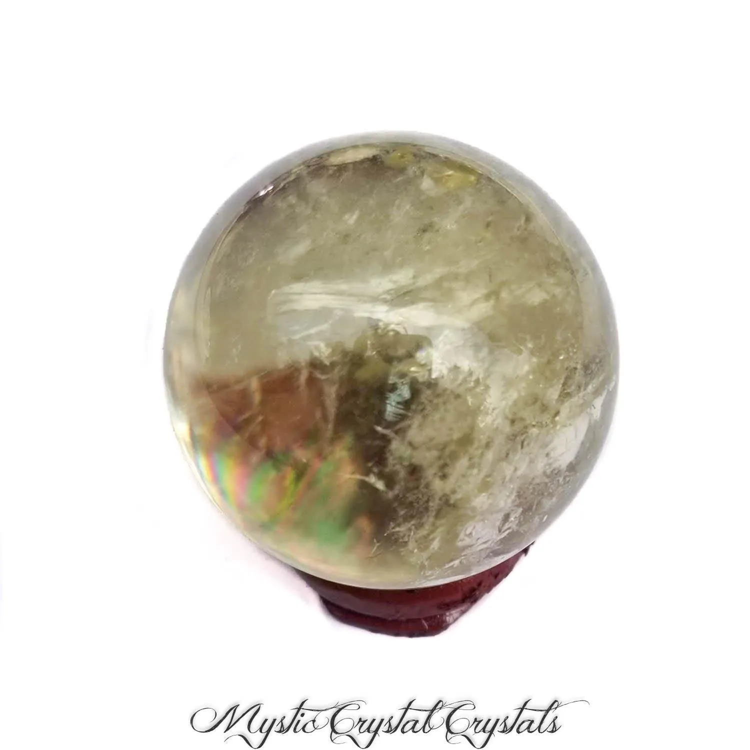 Clear Citrine Sphere with Rainbows - 37mm