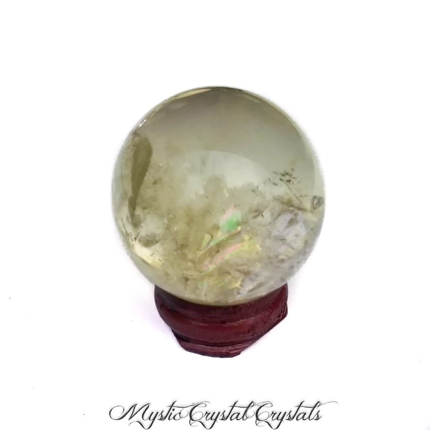 Clear Citrine Sphere with Rainbows - 37mm