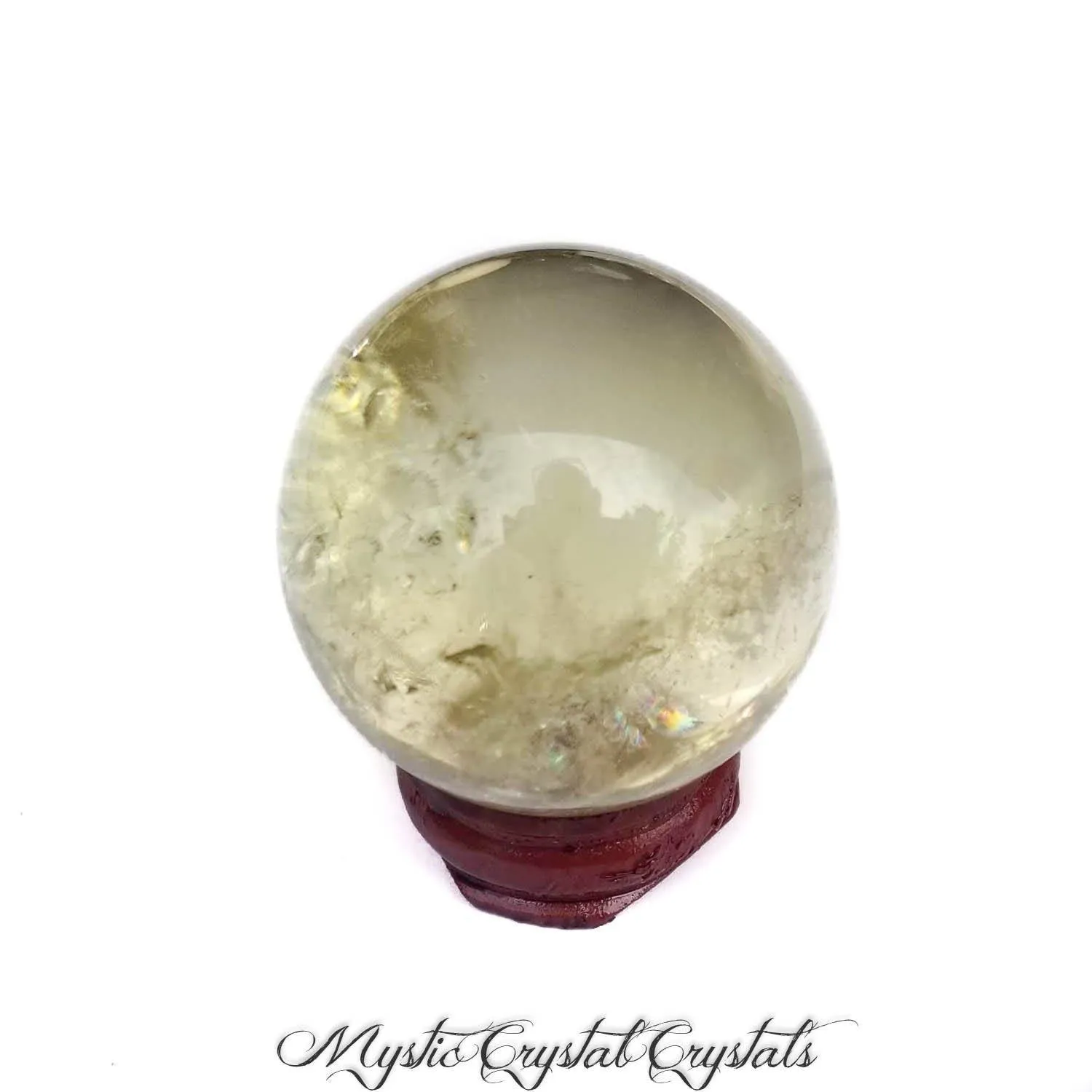 Clear Citrine Sphere with Rainbows - 37mm