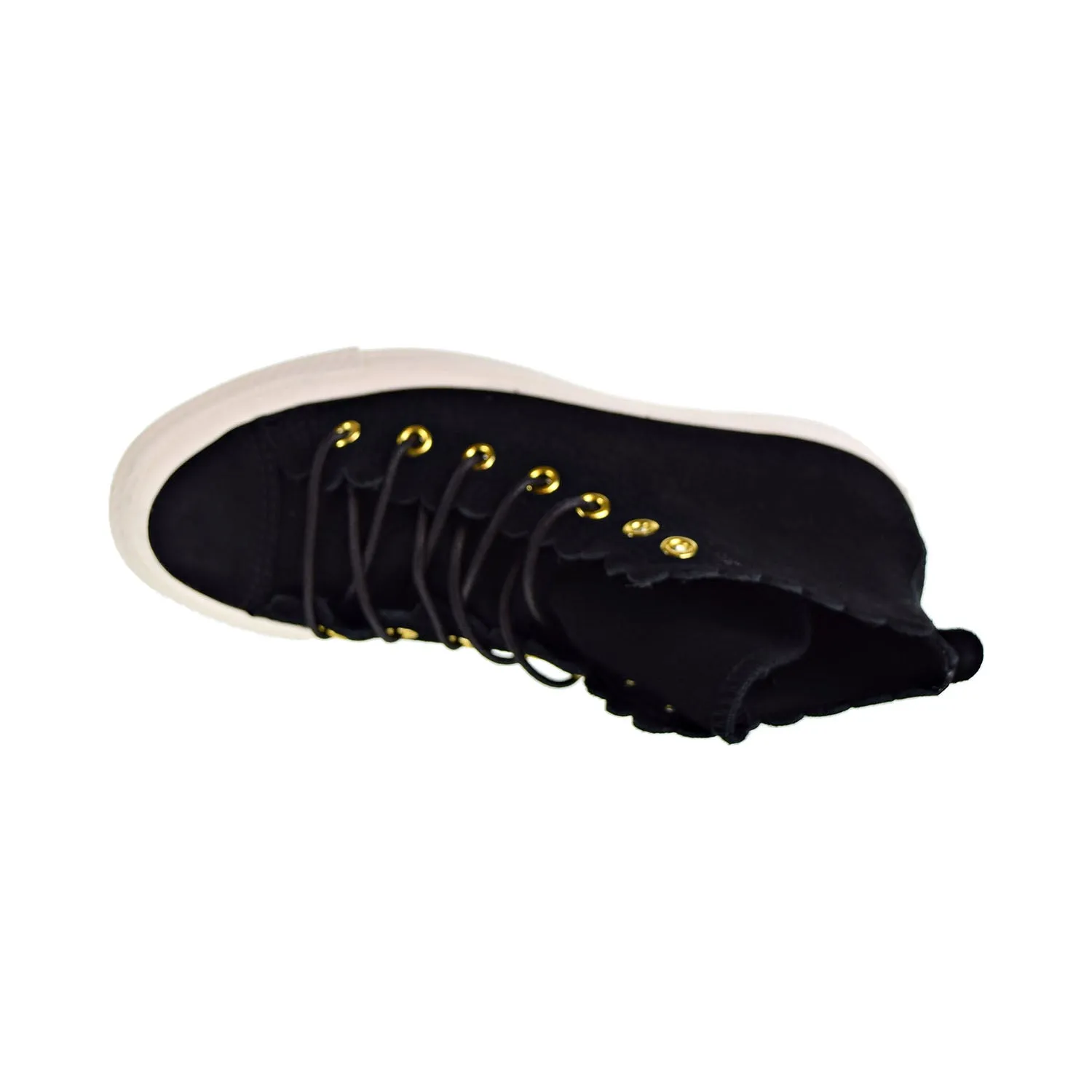 Converse Chuck Taylor All Star Hi Frilly Thrills Suede Women's Shoes Black/Gold