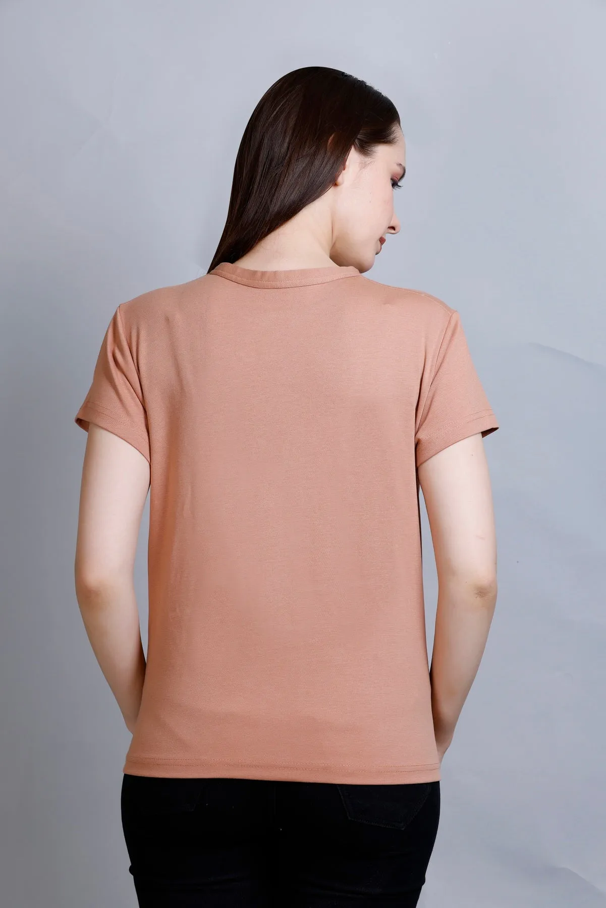 Cotton Casual Basic T-shirts For Summers - Squash (Available  In Plus Sizes)