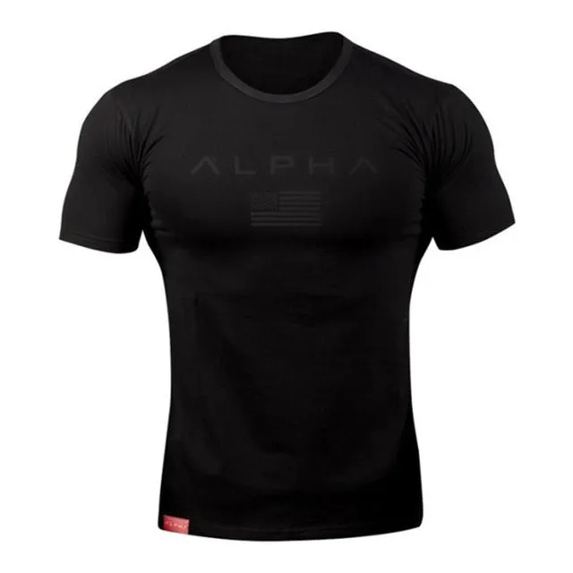 Cotton Gym Shirt Sport T Shirt Men Short Sleeve Running Shirt Men Workout Training Tees Fitness Top Sport T-shirt