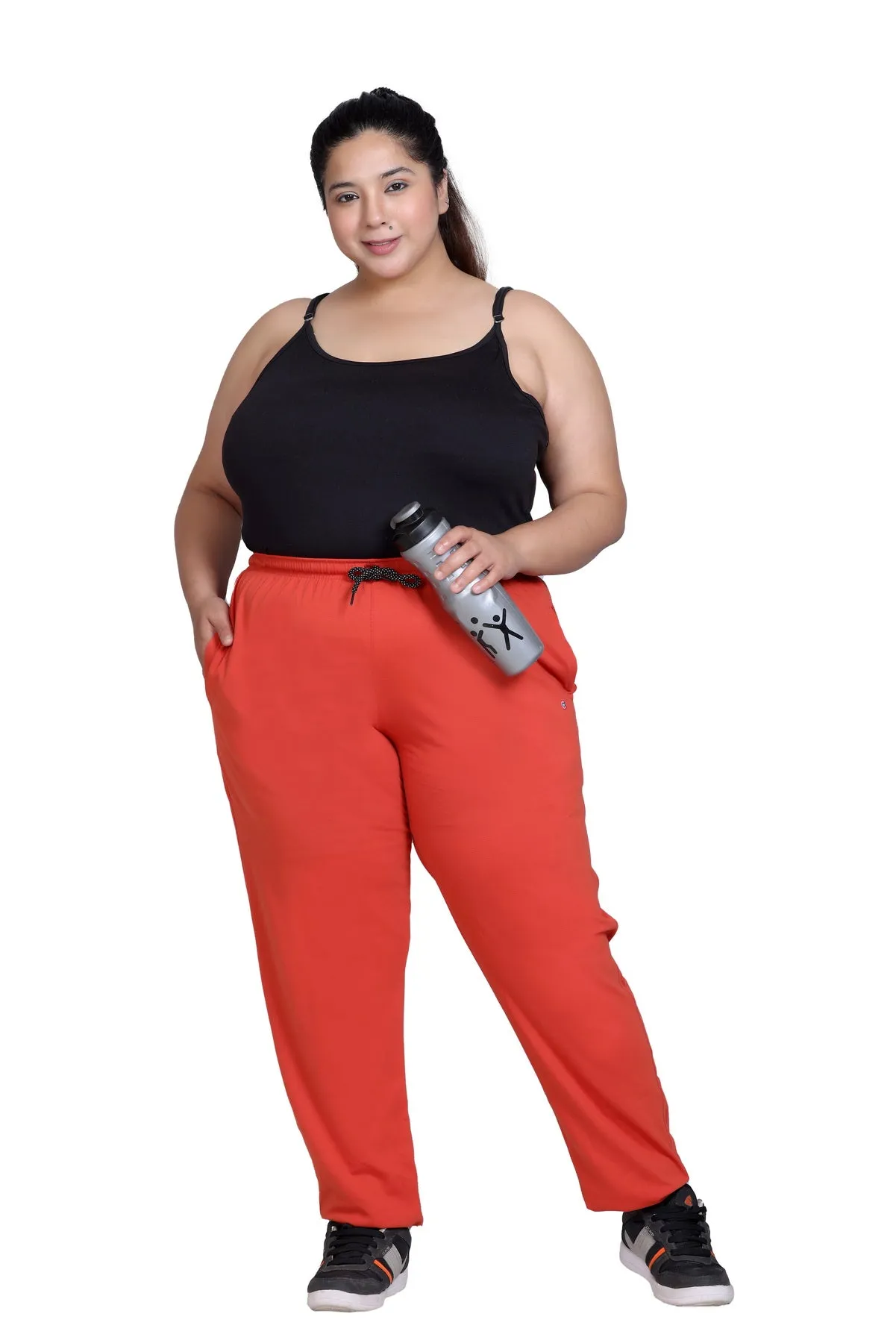 Cotton Track Pants For Women - Tangy Orange